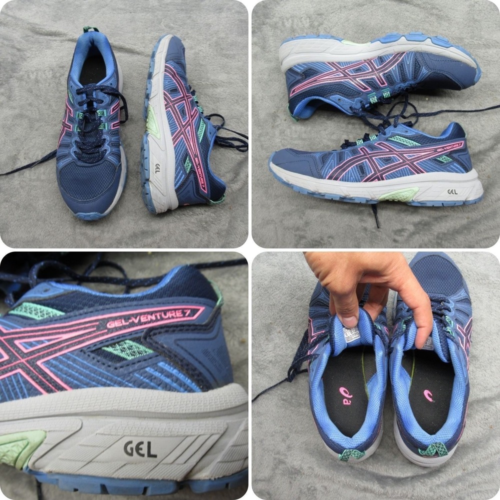 Asics Womens 10 Running Shoes Blue GEL Venture 7 Trail Sneaker Lightweight